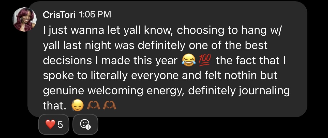 A member describing the genuine welcome they received